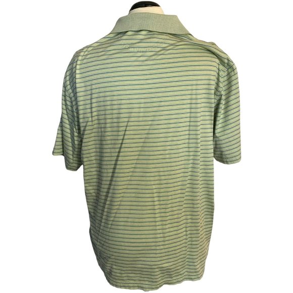 Greg Norman Mens Polo Golf Shirt Size XL Striped Double Mercerized Green - Picture 2 of 11